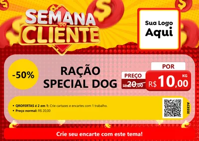 Modelo de Cartaz para Cartaz A4 Horizontal com o tema Semana do Cliente para Pet Shop