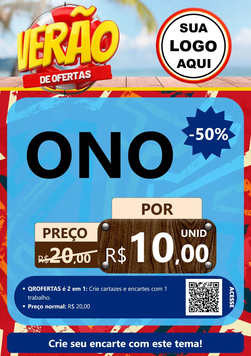 Modelo de Cartaz para Cartaz A4 Vertical com o tema Verão de Ofertas para Óticas