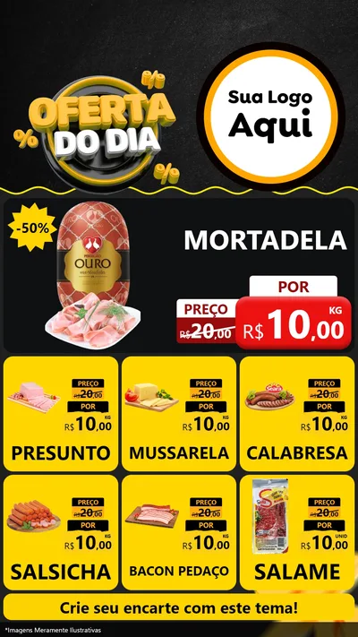 Modelo de Rede Social para Stories com o tema Oferta Do Dia para Frios e Laticínios