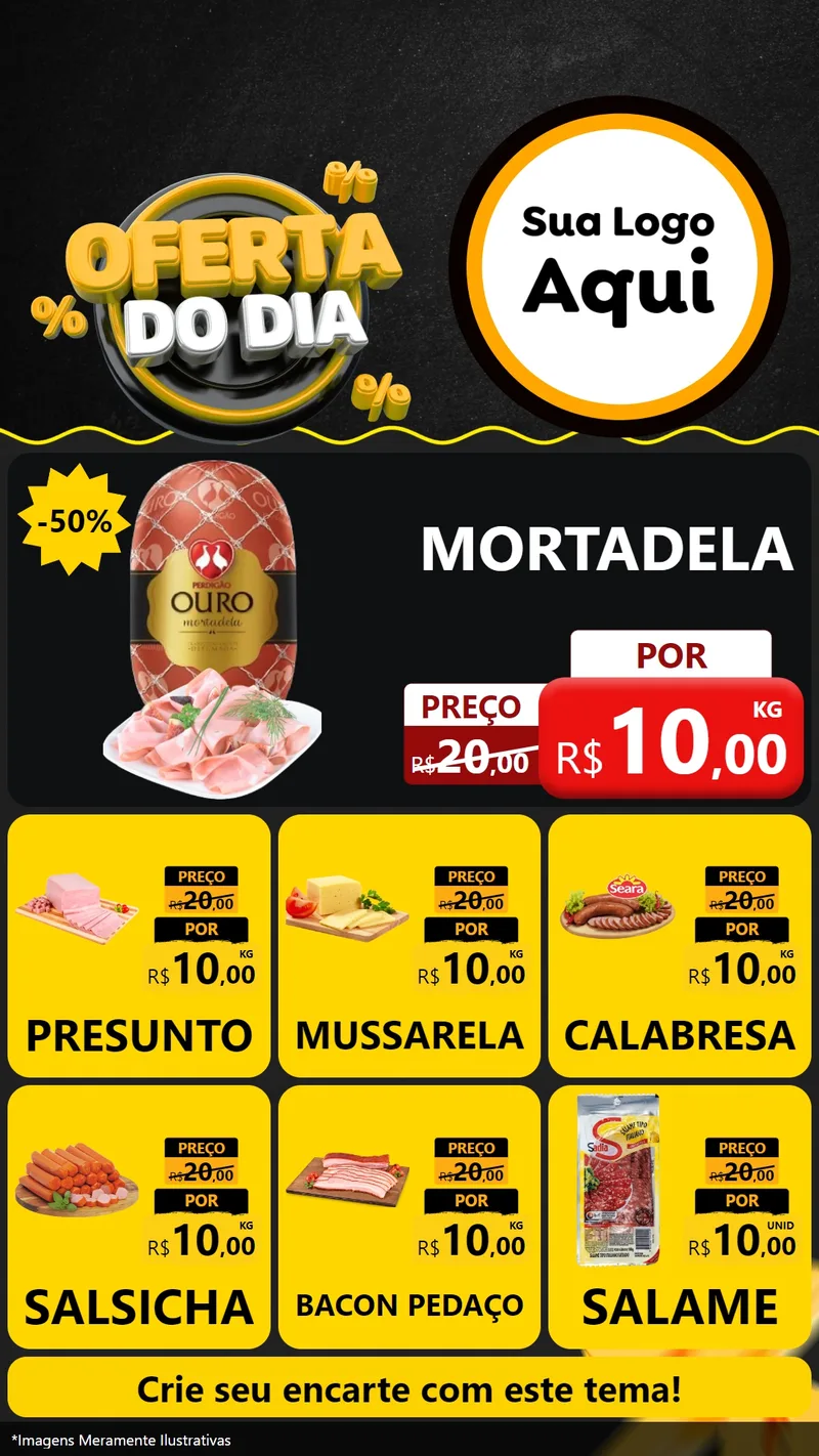 Modelo de Rede Social para Stories com o tema Oferta Do Dia para Frios e Laticínios