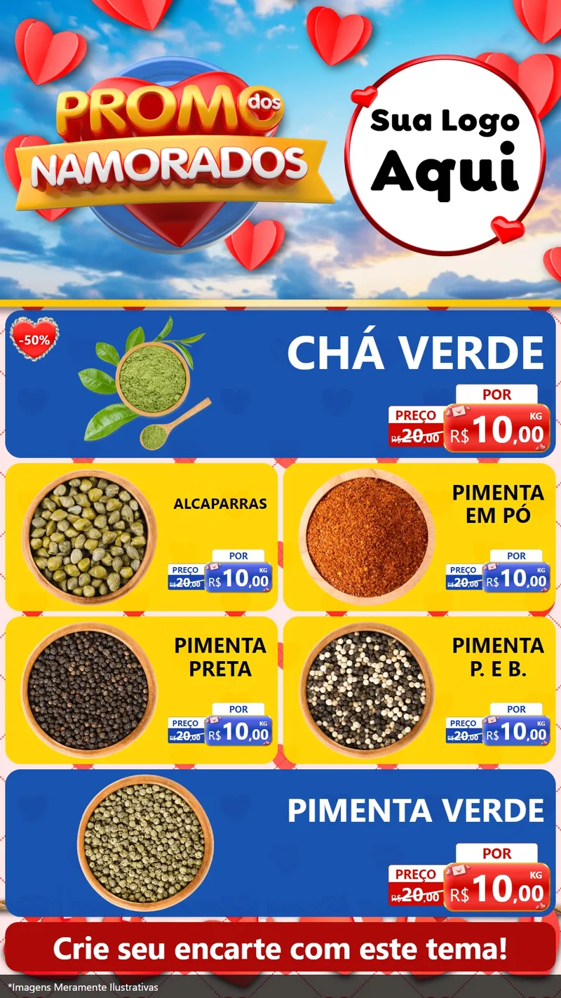 Modelo de TV para TV Vertical com o tema Promo dos Namorados para Produtos Naturais