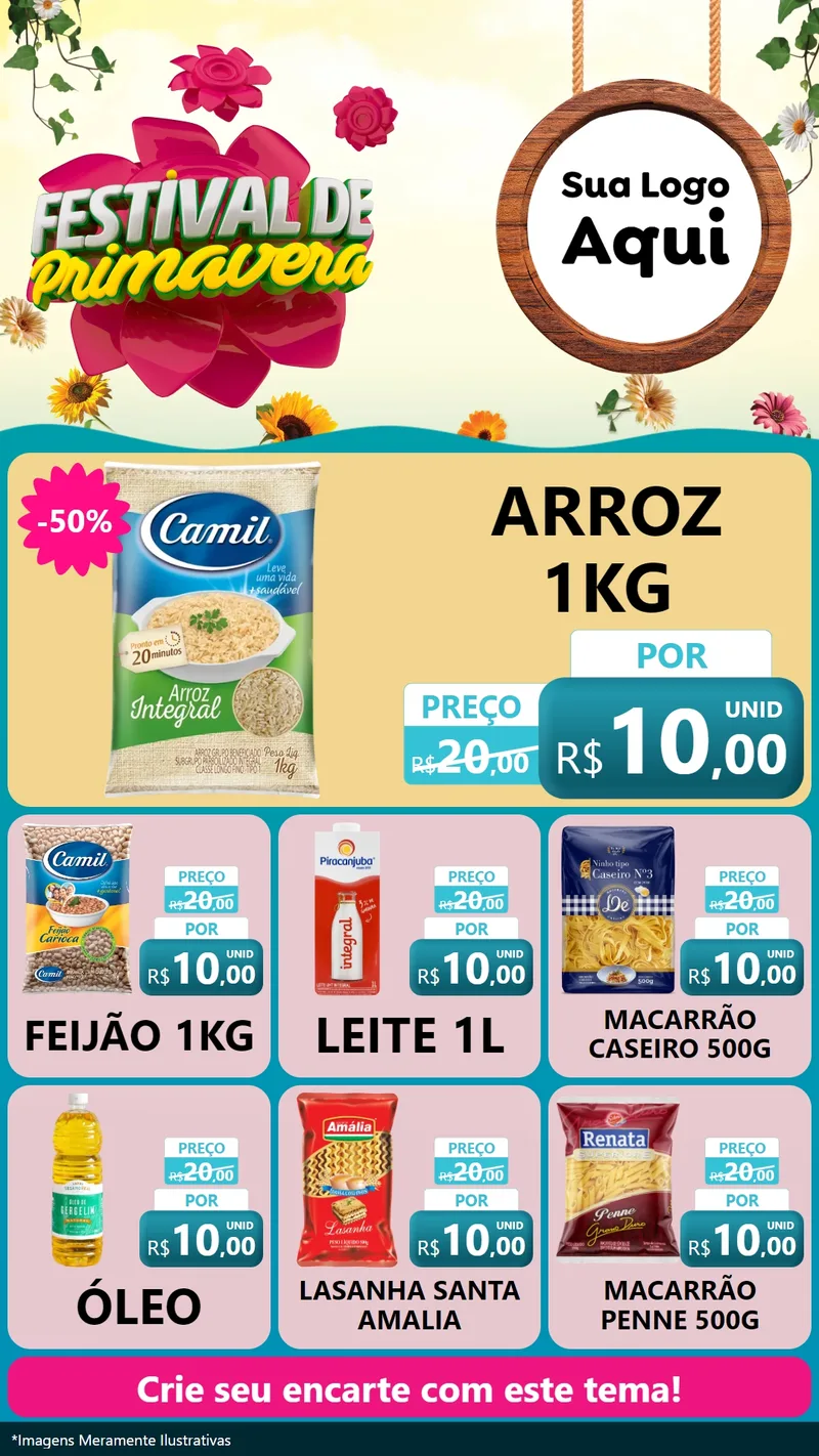 Modelo de Rede Social para Stories com o tema Festival de Primavera para Supermercado