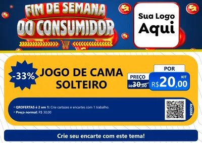 Modelo de Cartaz para Cartaz A4 Horizontal com o tema Fim de Semana do Consumidor para Cama, Mesa e Banho