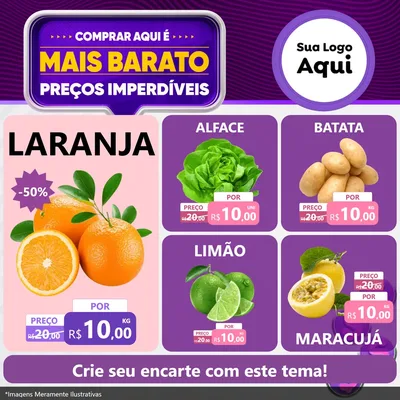 Modelo de Rede Social para Feed Facebook com o tema Mais Barato para Hortifrúti