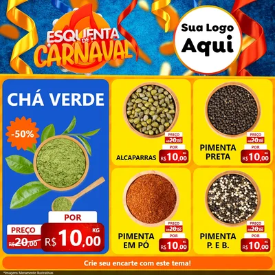 Modelo de Rede Social para Feed Facebook com o tema Esquenta de Carnaval para Produtos Naturais
