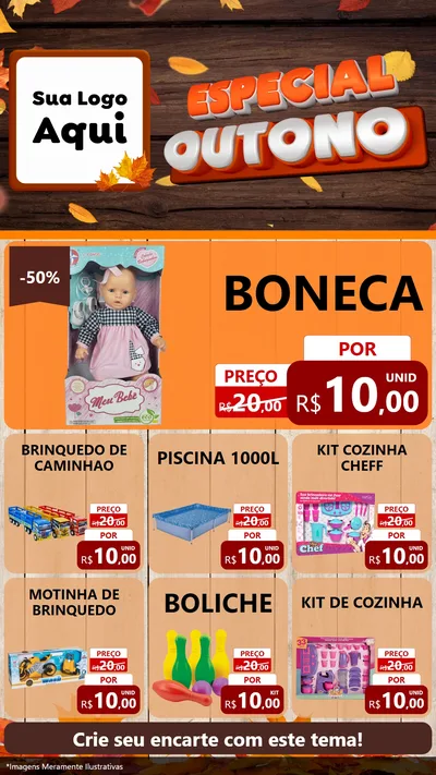 Modelo de Rede Social para Stories com o tema Especial Outono para Brinquedos
