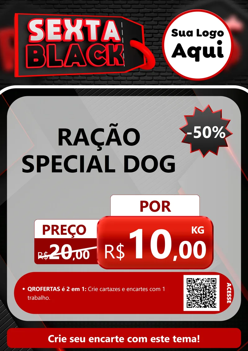 Modelo de Cartaz para Cartaz A4 Vertical com o tema Sexta Black para Pet Shop