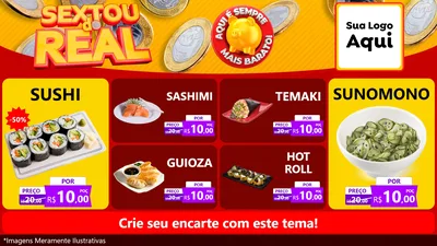 Modelo de TV para TV Horizontal com o tema Sextou do Real para Comida japonesa