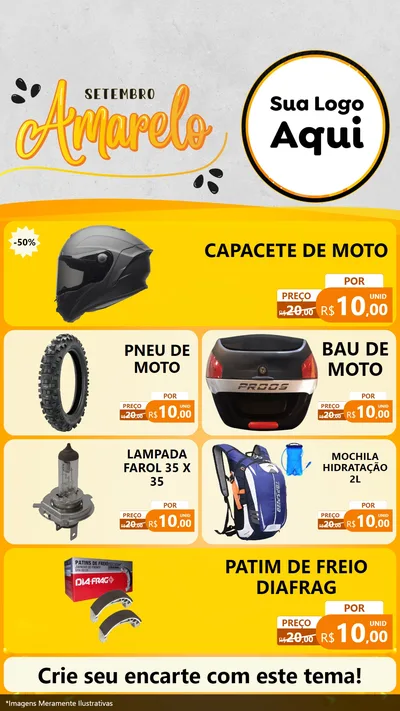 Modelo de TV para TV Vertical com o tema Setembro Amarelo para Moto peças