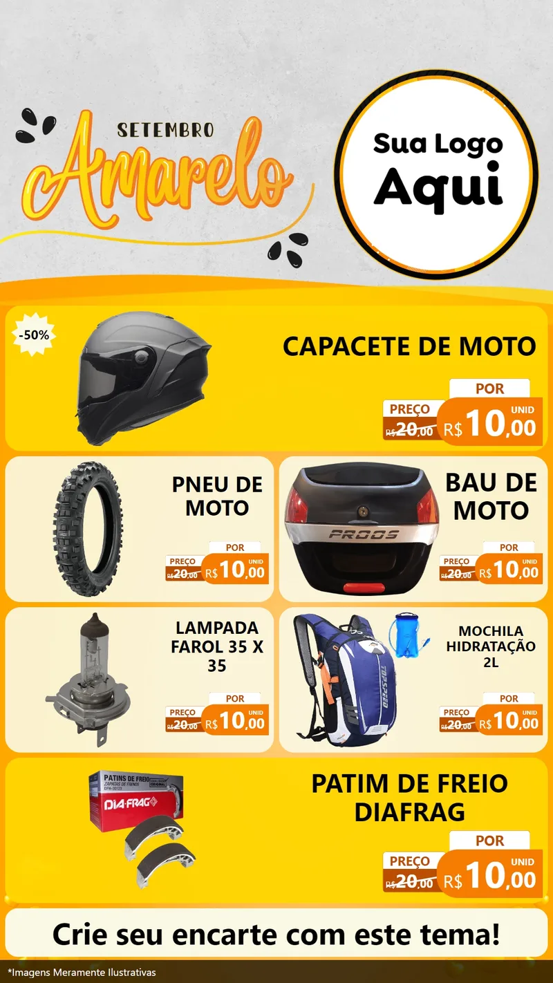 Modelo de TV para TV Vertical com o tema Setembro Amarelo para Moto peças