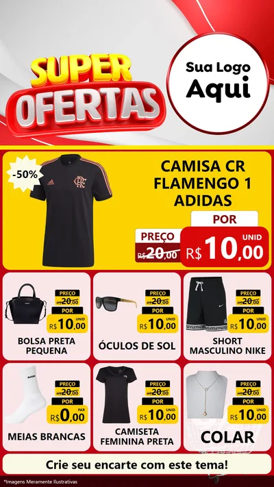 Modelo de Rede Social para Stories com o tema Super Ofertas para Roupas e acessórios
