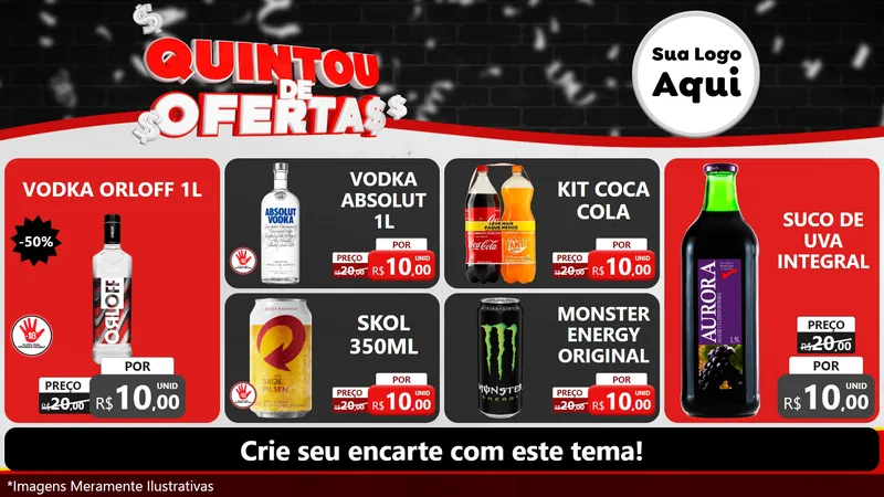 Modelo de TV para TV Horizontal com o tema Quintou de Ofertas para Distribuidora de bebidas
