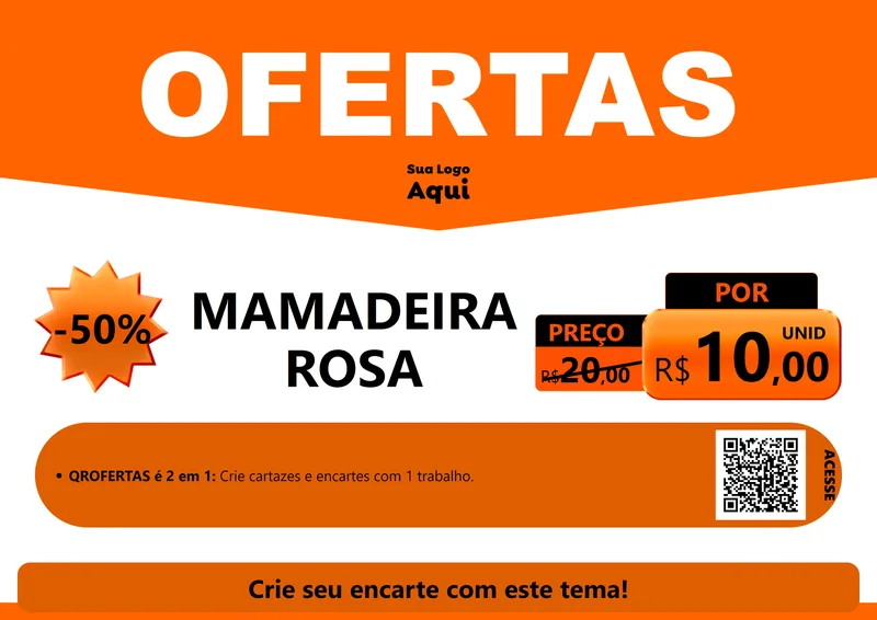 Modelo de Cartaz para Cartaz A4 Horizontal com o tema Ofertas Laranja Cartaz para Bebês