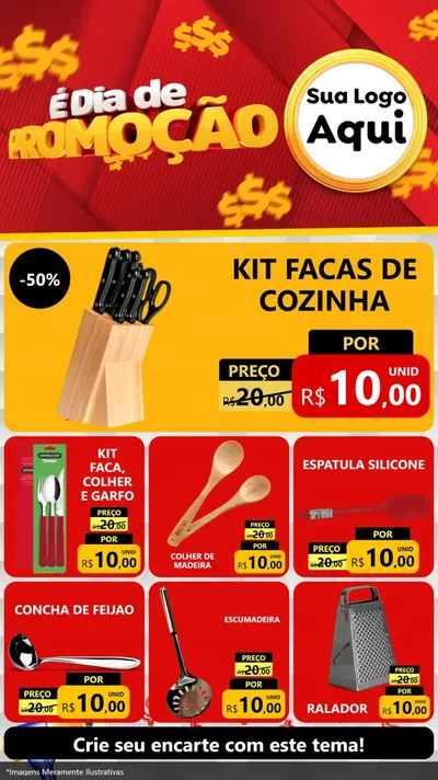 Modelo de Rede Social para Stories com o tema É Dia De Promoção para Utilidades Domésticas