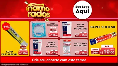 Modelo de TV para TV Horizontal com o tema Semana dos namorados para Embalagens