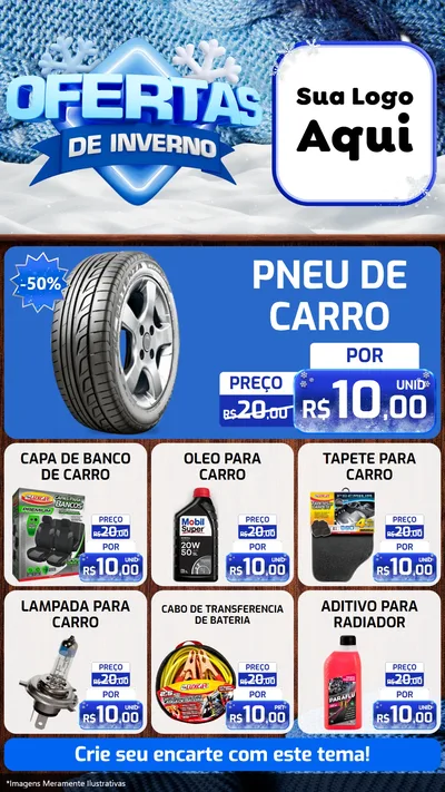 Modelo de Rede Social para Stories com o tema Ofertas de Inverno para Auto peças