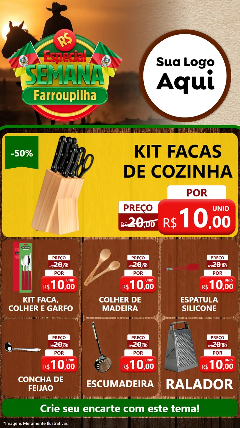 Modelo de Rede Social para Stories com o tema Especial Semana Farroupilha para Utilidades Domésticas