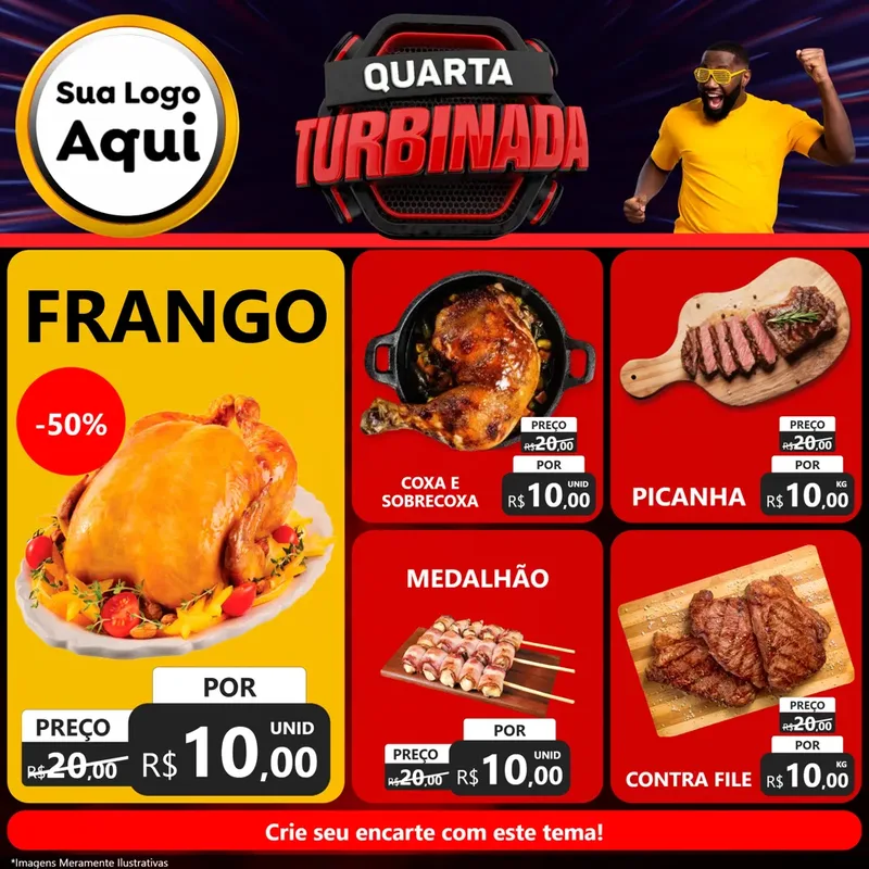 Modelo de Rede Social para Feed Facebook com o tema Quarta Turbinada para Assados