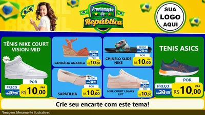 Modelo de TV para TV Horizontal com o tema Proclamação da República para Calçados