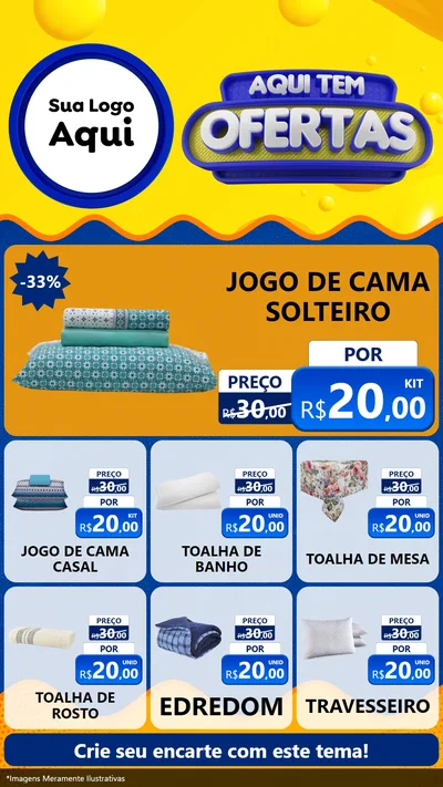 Modelo de Rede Social para Stories com o tema Aqui Tem Ofertas para Cama, Mesa e Banho