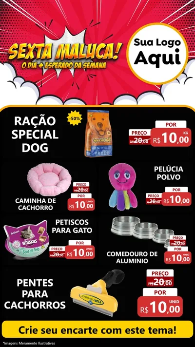 Modelo de TV para TV Vertical com o tema Sexta Maluca! para Pet Shop