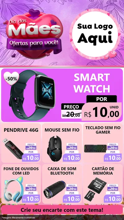 Modelo de Rede Social para Stories com o tema Dia das Mães Ofertas para Você! para Informática