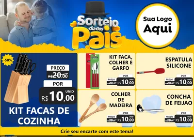 Modelo de Encarte para Encarte A4 Horizontal com o tema Sorteio Dia Dos Pais para Utilidades Domésticas