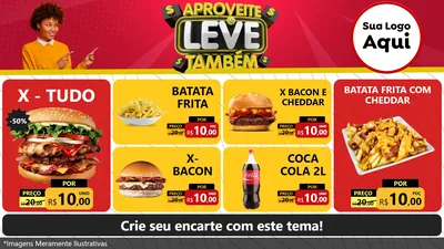 Modelo de TV para TV Horizontal com o tema Aproveite e Leve Também para Hamburgueria