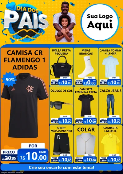 Modelo de Encarte para Encarte A4 Vertical com o tema Dia dos Pais para Roupas e acessórios
