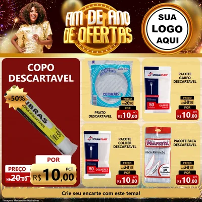Modelo de Rede Social para Feed Facebook com o tema Fim de Ano de Ofertas para Embalagens