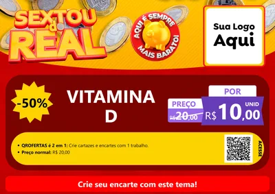 Modelo de Cartaz para Cartaz A4 Horizontal com o tema Sextou do Real para Farmácia