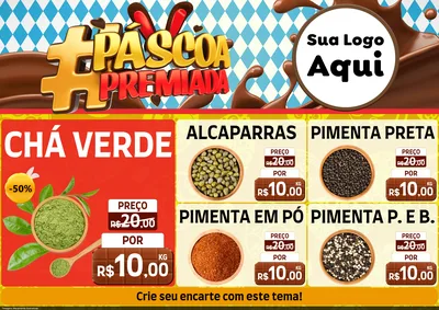 Modelo de Encarte para Encarte A4 Horizontal com o tema Páscoa Premiada para Produtos Naturais