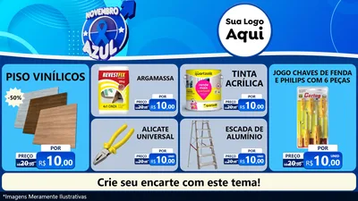 Modelo de TV para TV Horizontal com o tema Novembro Azul para Material para Construção