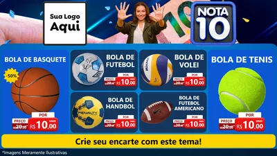 Modelo de TV para TV Horizontal com o tema Nota 10 para Artigos Esportivos