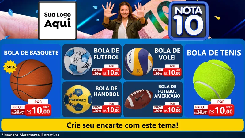 Modelo de TV para TV Horizontal com o tema Nota 10 para Artigos Esportivos