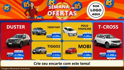 Modelo de TV para TV Horizontal com o tema Semana de Ofertas para Concessionaria de Carros