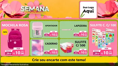 Modelo de TV para TV Horizontal com o tema Semana da Primavera para Papelaria