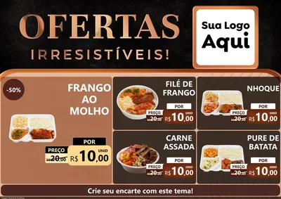 Modelo de Encarte para Encarte A4 Horizontal com o tema Ofertas Irresistíveis! para Restaurante