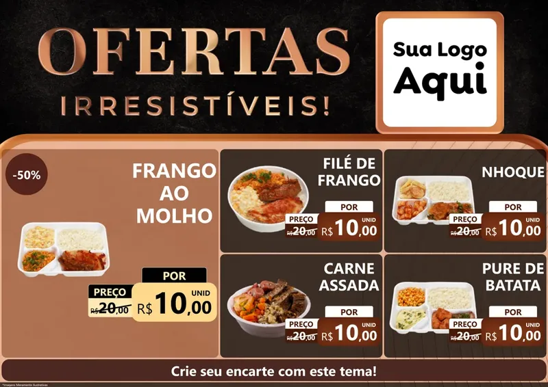 Modelo de Encarte para Encarte A4 Horizontal com o tema Ofertas Irresistíveis! para Restaurante