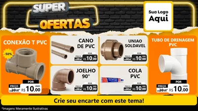 Modelo de TV para TV Horizontal com o tema Super Ofertas para Tubos e conexões