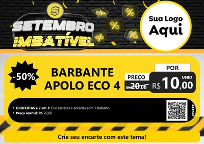 Modelo de Cartaz para Cartaz A4 Horizontal com o tema Setembro Imbatível para Armarinho e Aviamentos