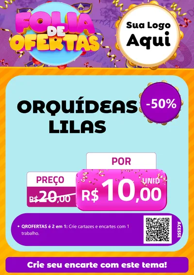 Modelo de Cartaz para Cartaz A4 Vertical com o tema Folia de Ofertas para Floricultura e jardim