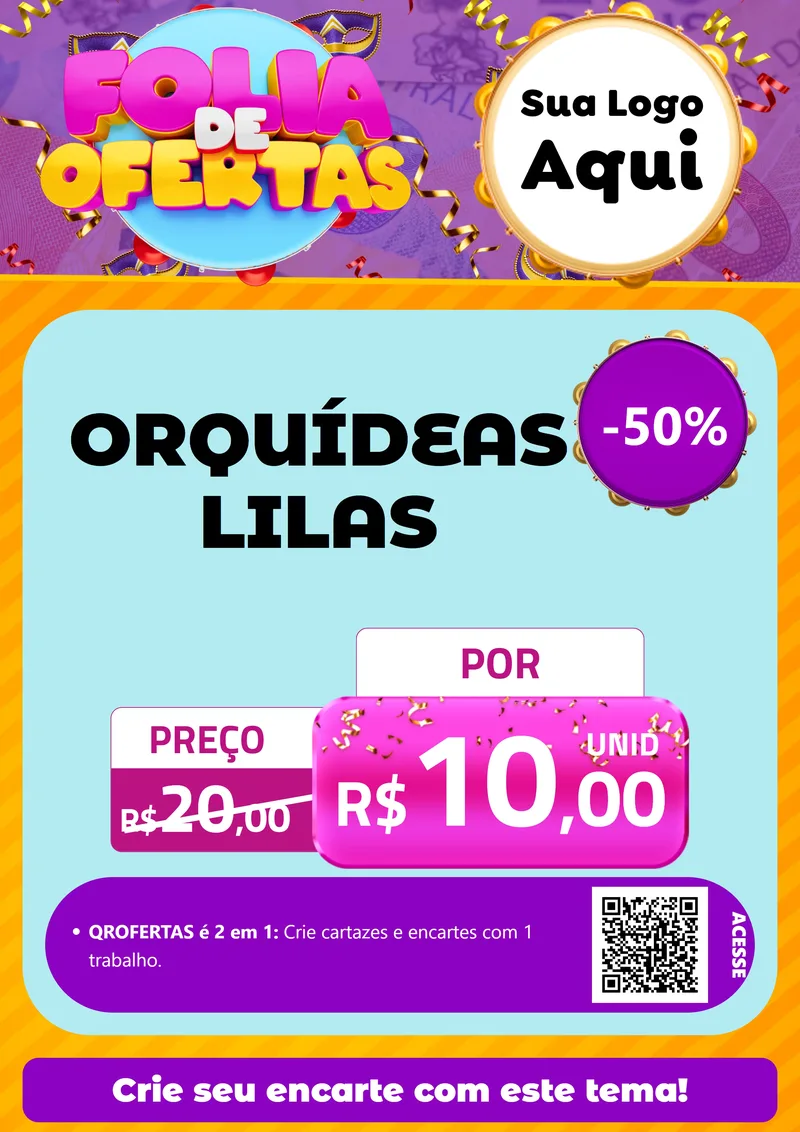 Modelo de Cartaz para Cartaz A4 Vertical com o tema Folia de Ofertas para Floricultura e jardim
