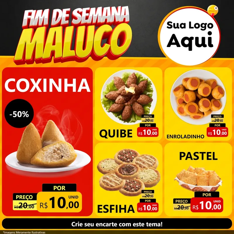 Modelo de Rede Social para Feed Facebook com o tema Final de Semana Maluco para Salgadaria
