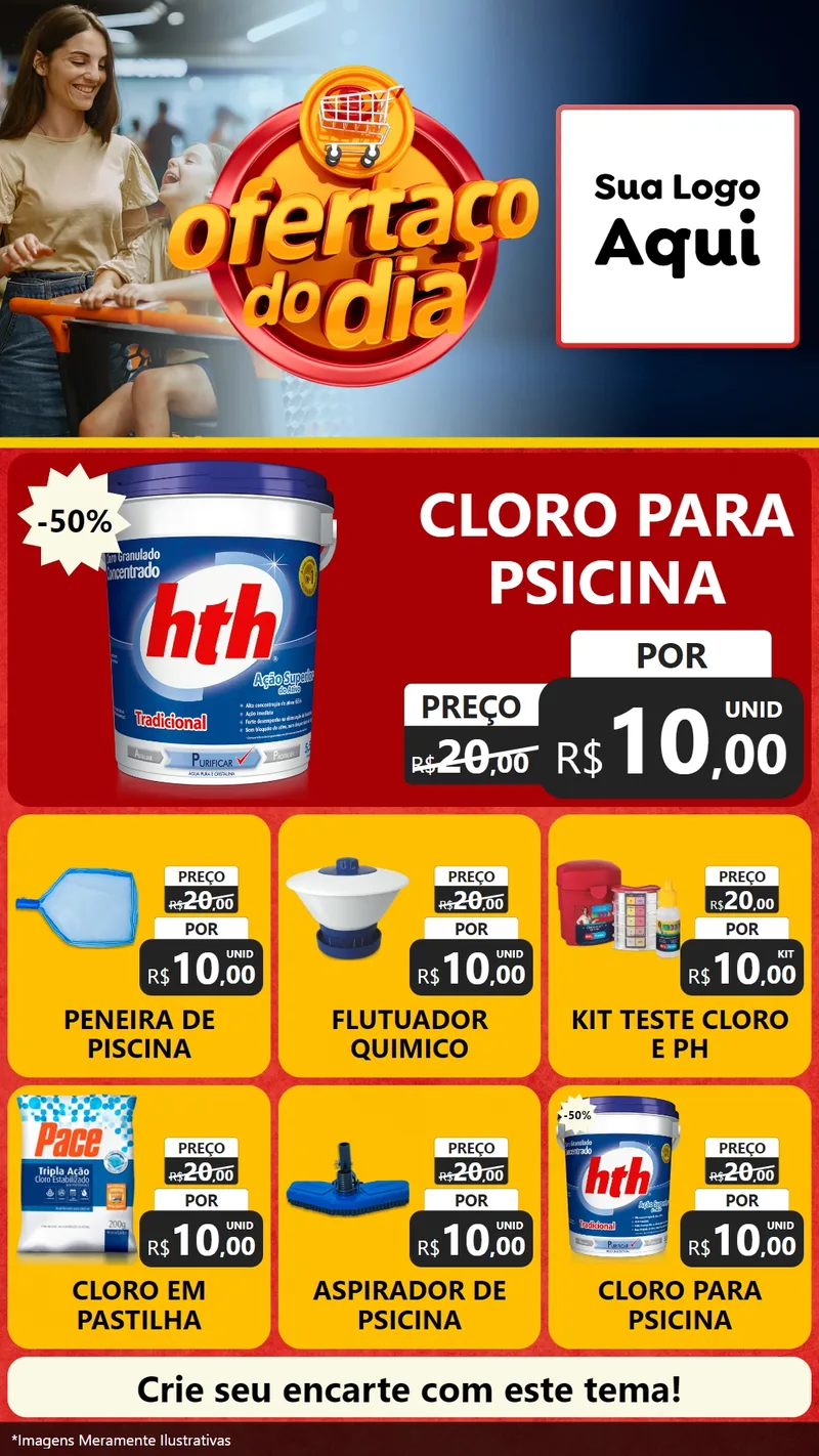Modelo de Rede Social para Stories com o tema Ofertaço Do Dia para Produtos para Piscina