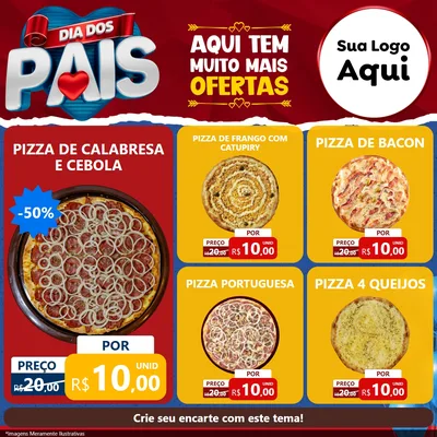 Modelo de Rede Social para Feed Facebook com o tema Dia dos Pais para Pizzaria