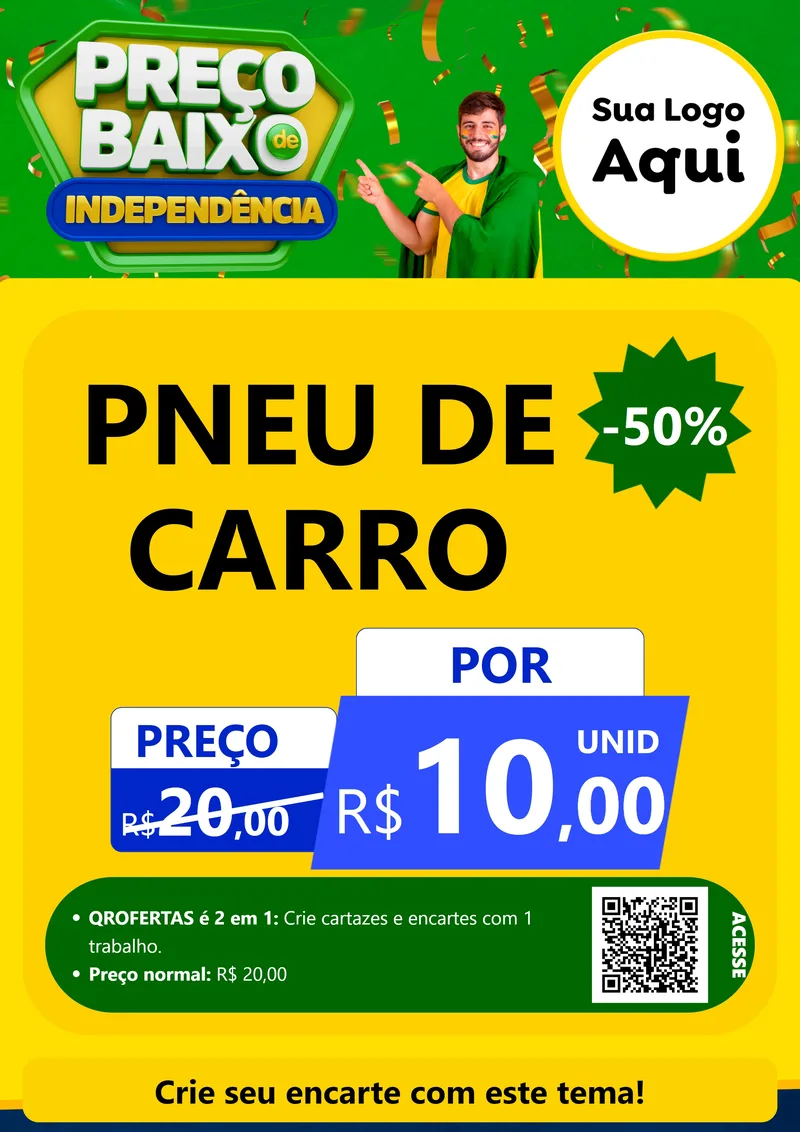 Modelo de Cartaz para Cartaz A4 Vertical com o tema Preço Baixo de Independência para Auto peças