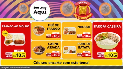 Modelo de TV para TV Horizontal com o tema Sexta da Economia para Restaurante