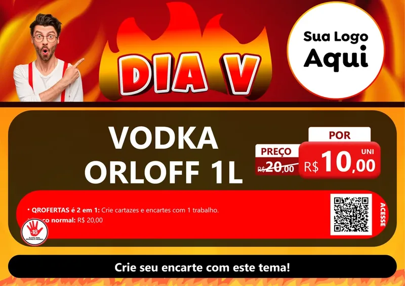 Modelo de Cartaz para Cartaz A4 Horizontal com o tema Dia V para Distribuidora de bebidas