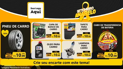 Modelo de TV para TV Horizontal com o tema Setembro Amarelo para Auto peças
